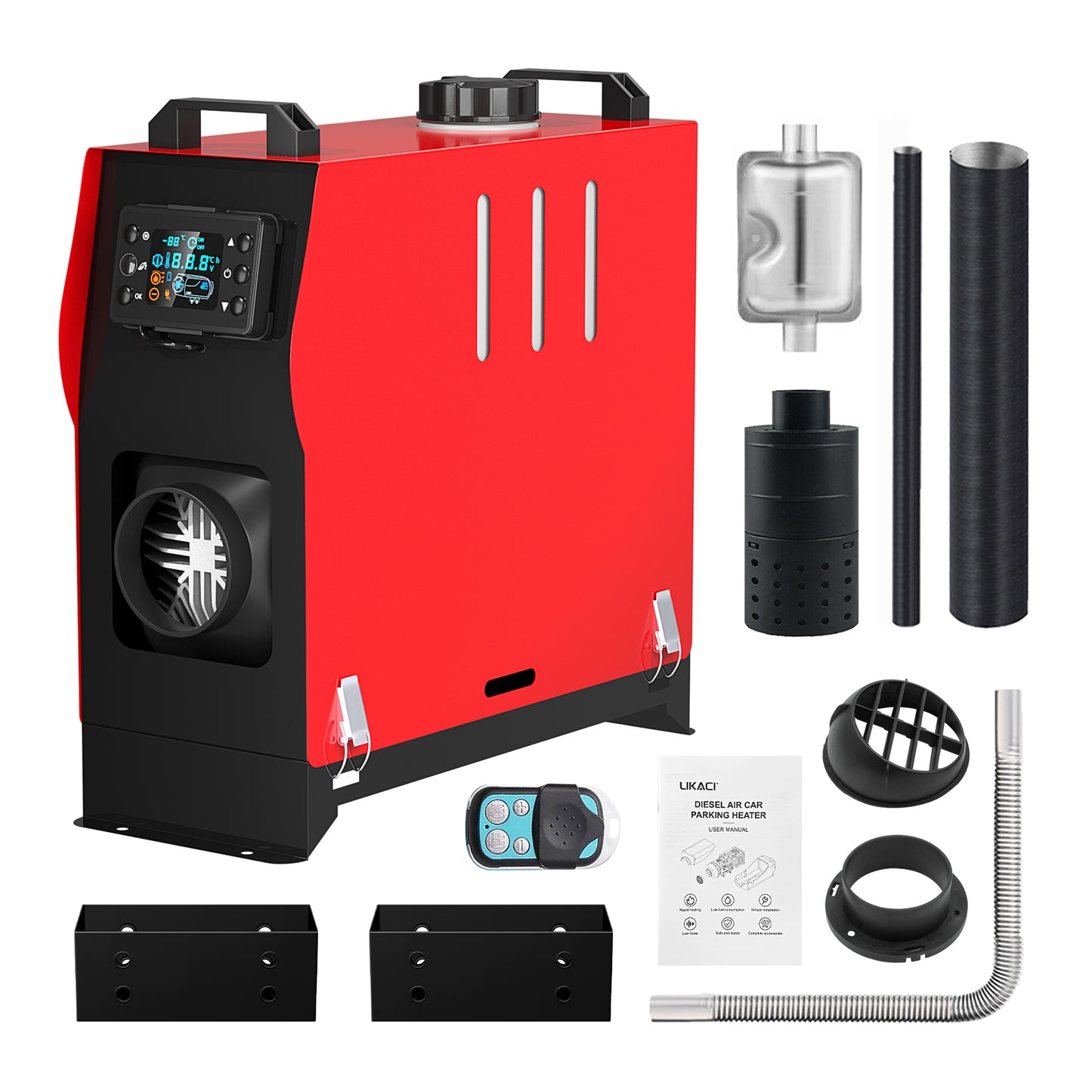 LIKACI Diesel Heater All in One 5KW-8KW 12V/ 24V Portable Diesel Air Car Parking Heater