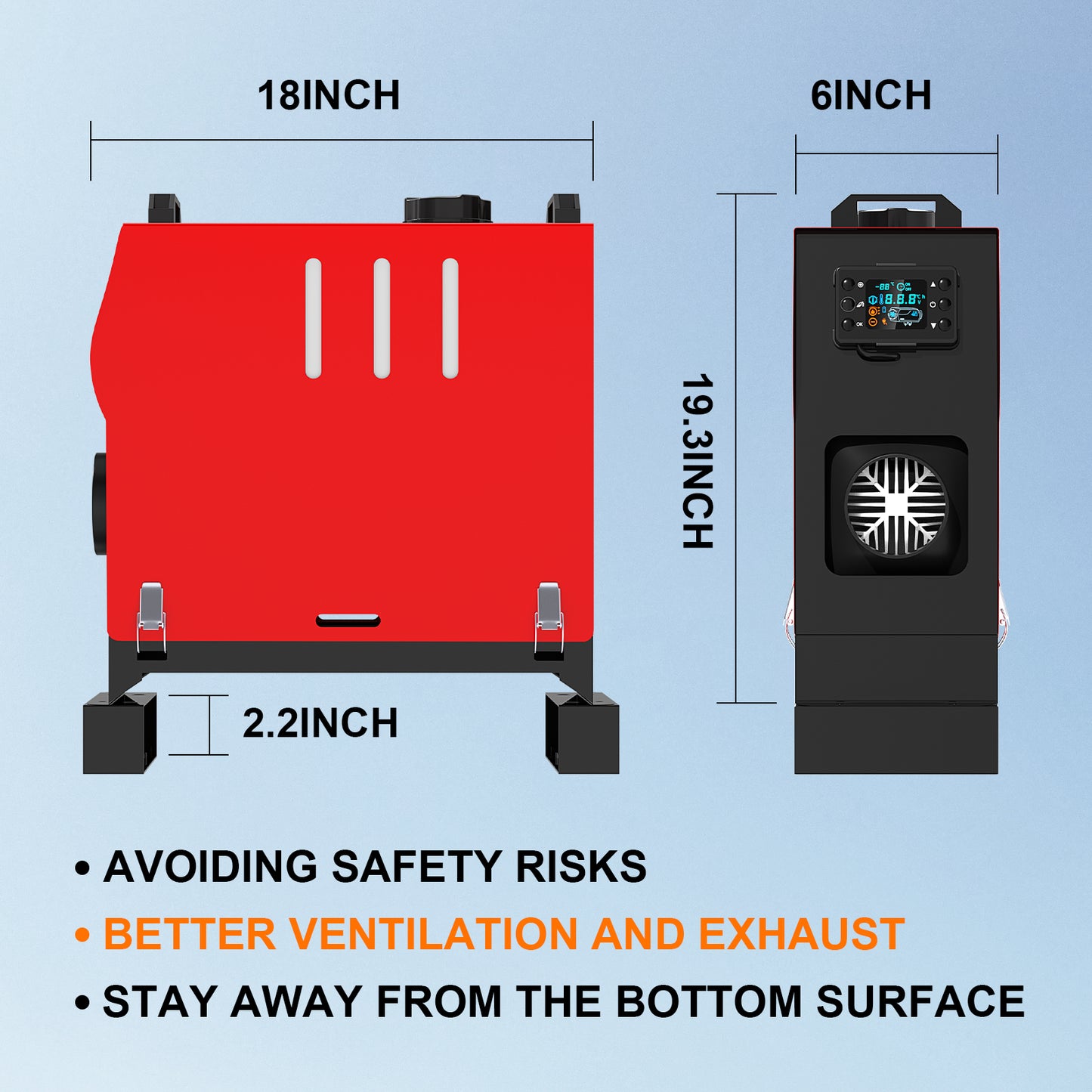 LIKACI Diesel Heater All in One 5KW-8KW 12V/ 24V Portable Diesel Air Car Parking Heater