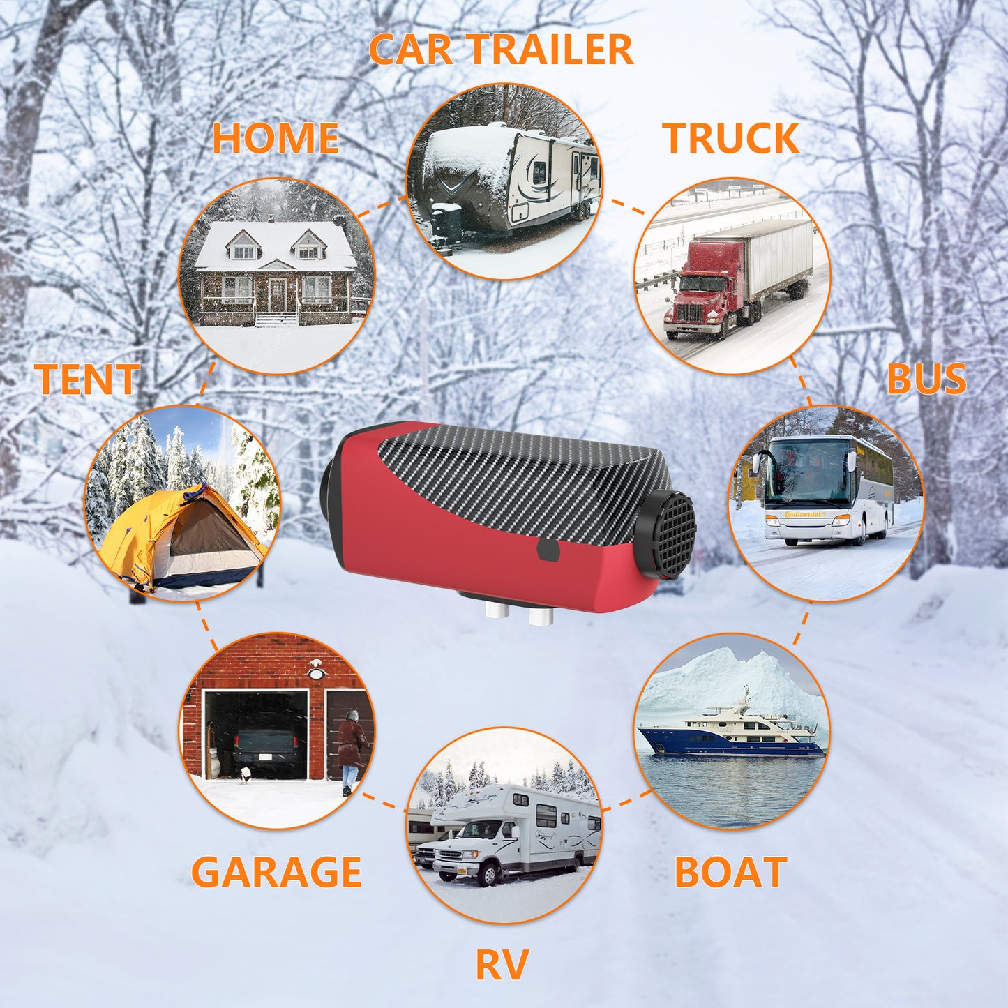 LIKACI Diesel Heater 5KW-8KW 12V/ 24V Diesel Air Car Parking Heater-No Fuel Tank