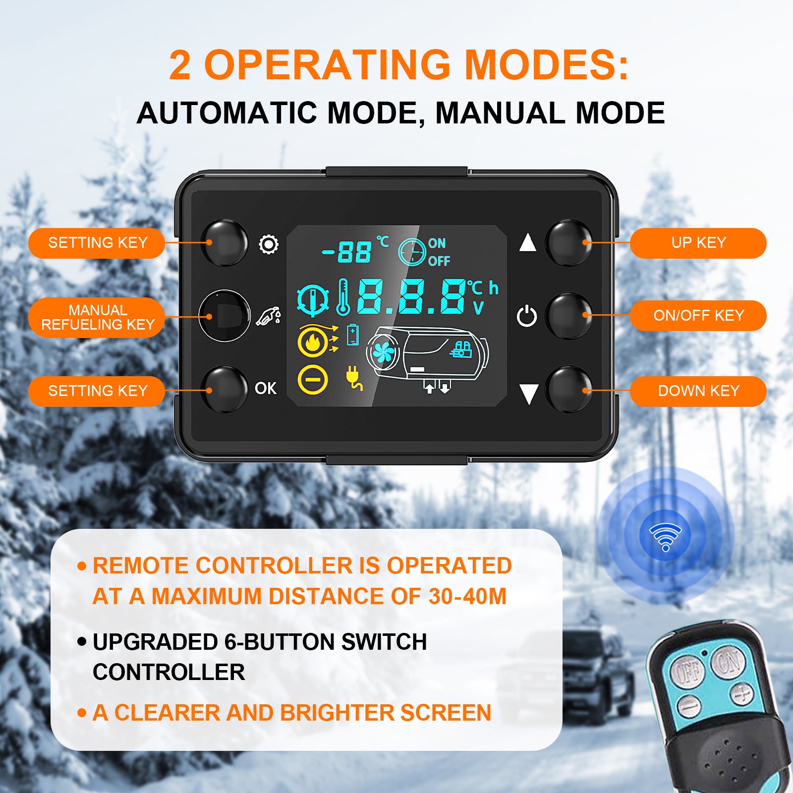 LIKACI Dieselheizung All in One, 5 kW 8 kW, 12 V/24 V, Diesel Luft Auto Parkheizung mit verbessertem LCD Schalterdisplay und Fernbedienung, schnelles Aufheizen, für Wohnmobil, Garage, LKW, Boot, Rot LIKACI Dieselheizung All in One, 5 kW 8 kW, 12 V/24 V, Diesel Luft Auto Parkheizung mit verbessertem LCD Schalterdisplay und Fernbedienung, schnelles Aufheizen, für Wohnmobil, Garage, LKW, Boot, Rot