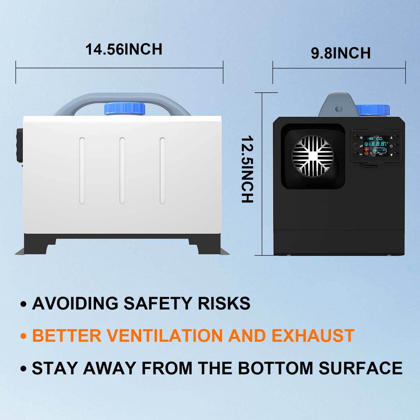 LIKACI Diesel Heater All in One 5KW-8KW 12V/ 24V Diesel Air Car Parking Heater with Upgraded LCD Switch Display and Remote Control, Fast Heating, for RV, Garage, Car Trailer, Truck, Boat-White